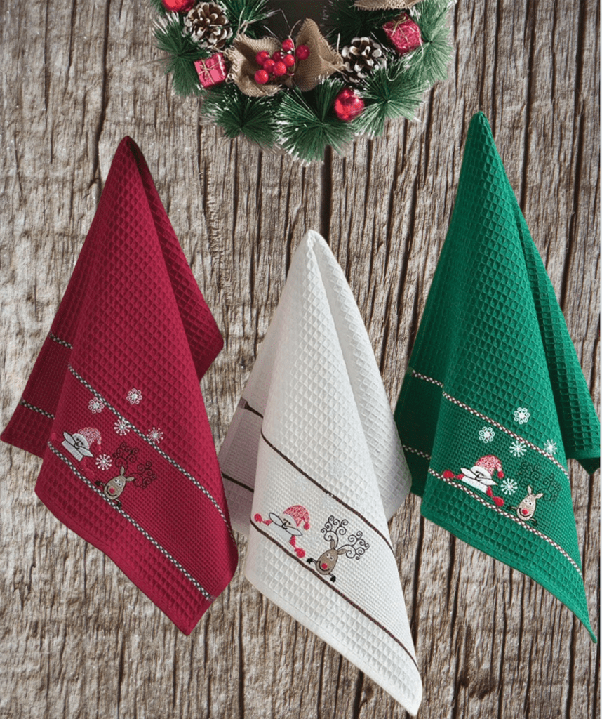 Torchon Cuisine 100% Coton LinenMe Lot De 2 Torchons De Cuisine 100 % Lin, 45 X 66 Cm, Provence, Avec Crochet De Suspension, Torchons De Cuisine, En Nature/vert Forêt, à Rayures, Fabriqués